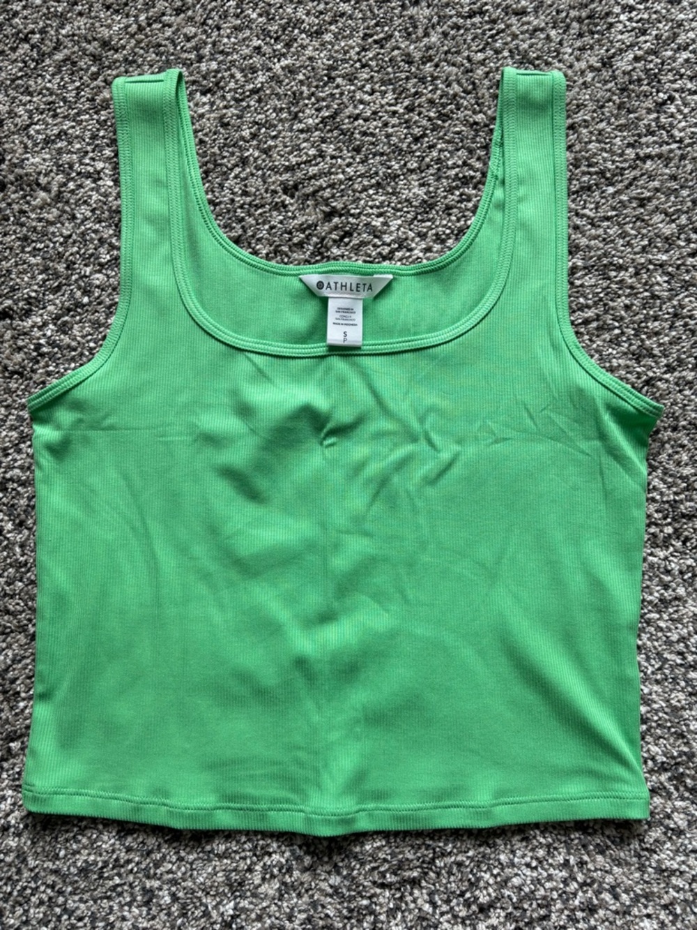 NWOT Athleta Signature Rib Square Neck Crop Tank Sz S
